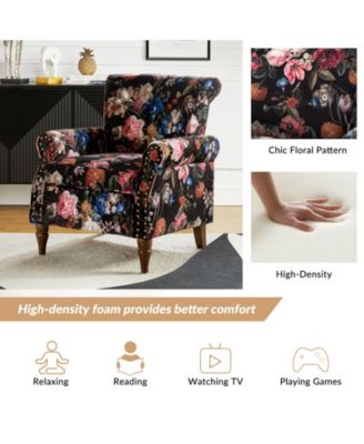 Avelina Wooden Armchair with Nailhead Trim