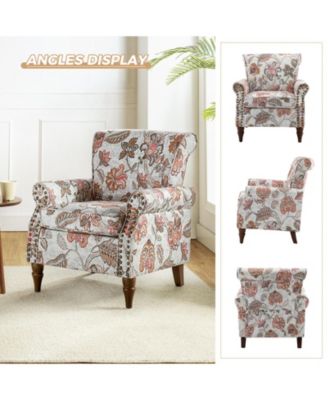 Avelina Wooden Armchair with Nailhead Trim