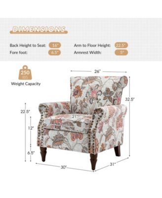 Avelina Wooden Armchair with Nailhead Trim