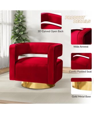 Carisa Contemporary Swivel 29.5" W Barrel Chair with Metal Base