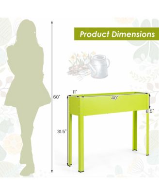 40" Raised Metal Garden Bed with Legs and Drainage Hole, Elevated Planter Box for Backyard