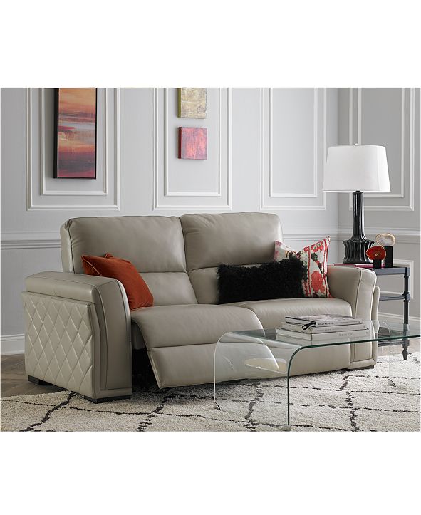 Furniture CLOSEOUT! Jessi 82" 2pc Leather Sectional Sofa with 2 Power