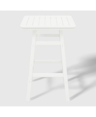 5 PC HDPE Outdoor Patio Dining Bar Table Set and Counter High Stools