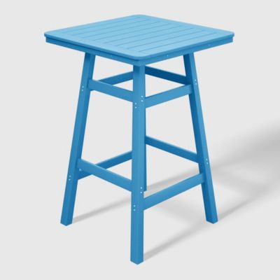 5-Piece HDPE Outdoor Patio Dining Bar Bistro Table Set with Bar Stools