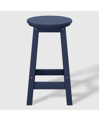 5 PC HDPE Outdoor Patio Dining Bar Table and Counter High Round Stools
