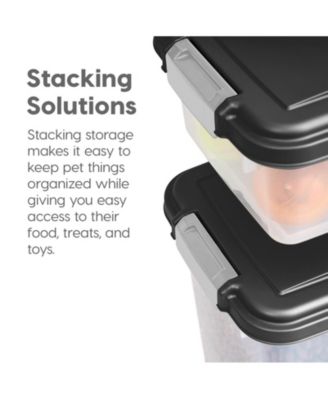 33qt + 12qt Airtight Pet Food Container Combo with Scoop, Black