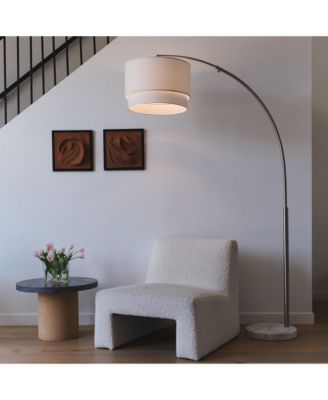 Mason 81" LED Contemporary Arc Floor Lamp with Marble Base, Bulb Included