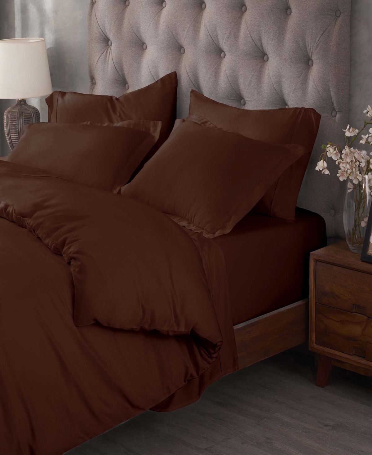 Superior Egyptian Cotton 400 Thread Count Solid Luxury Duvet Cover Set,