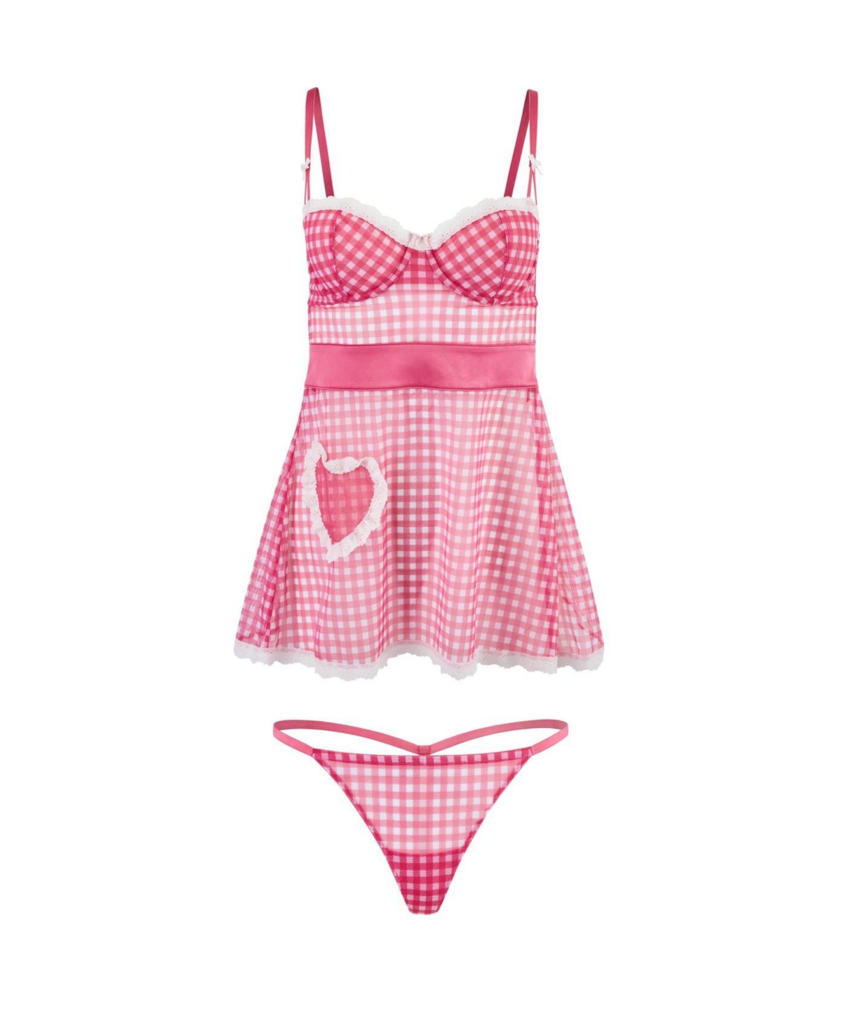 Adore Me Plus Size Lola Apron Babydoll & G-String Set Lingerie