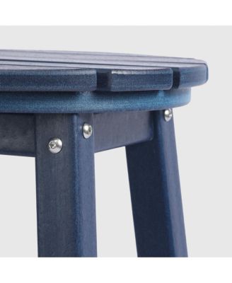 24" HDPE Outdoor Patio Round Counter Height  Stool Set of 2