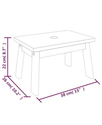 Step Stool 15"x10.2"x8.7" Solid Wood Acacia