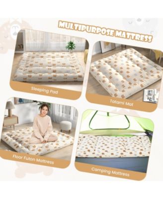 Foldable Futon Mattress with Washable Cover and Carry Bag for Camping