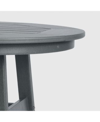 5 PC HDPE Outdoor Patio Dining Bar Table and Counter High Round Stools