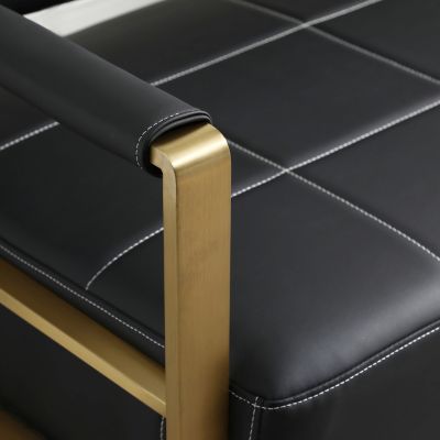 57.9" Width Modern Upholstery Faux Bonded Leather Loveseat Sofa