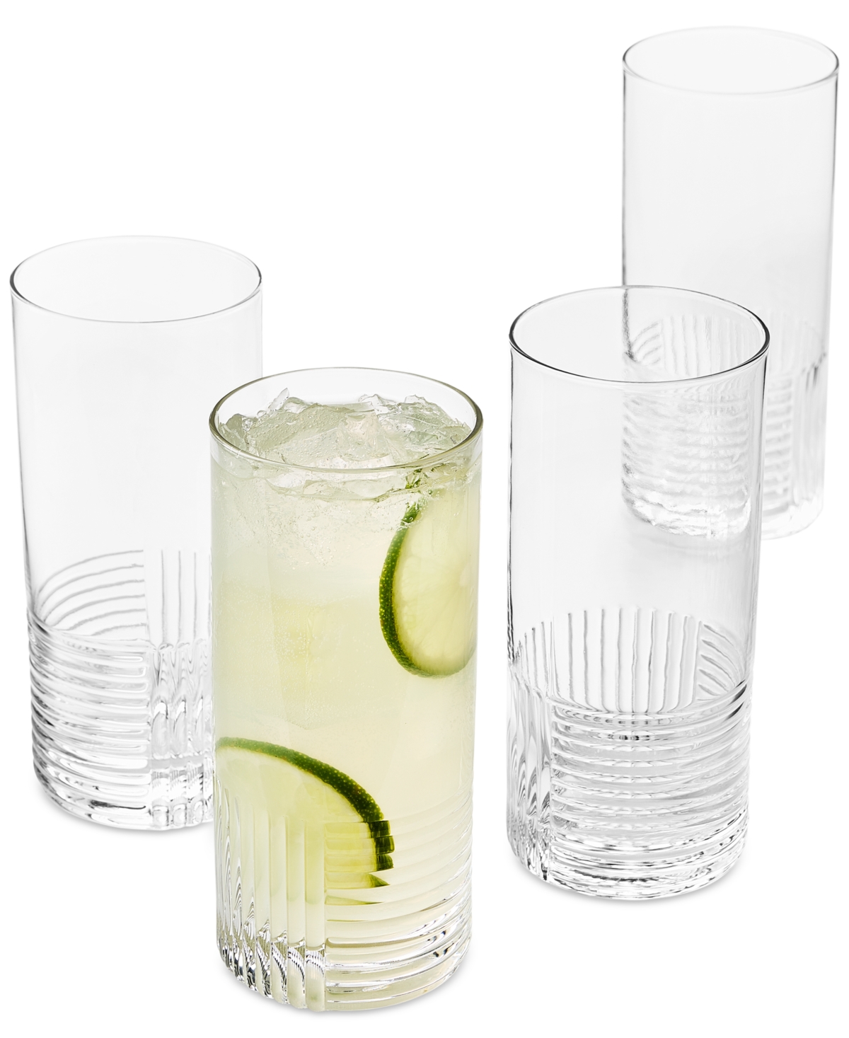 THE CELLAR LIA COLLECTION 16.9-OZ. FLUTED HIGHBALL GLASSES, SET OF 4, EXCLUSIVELY AT MACY'S 