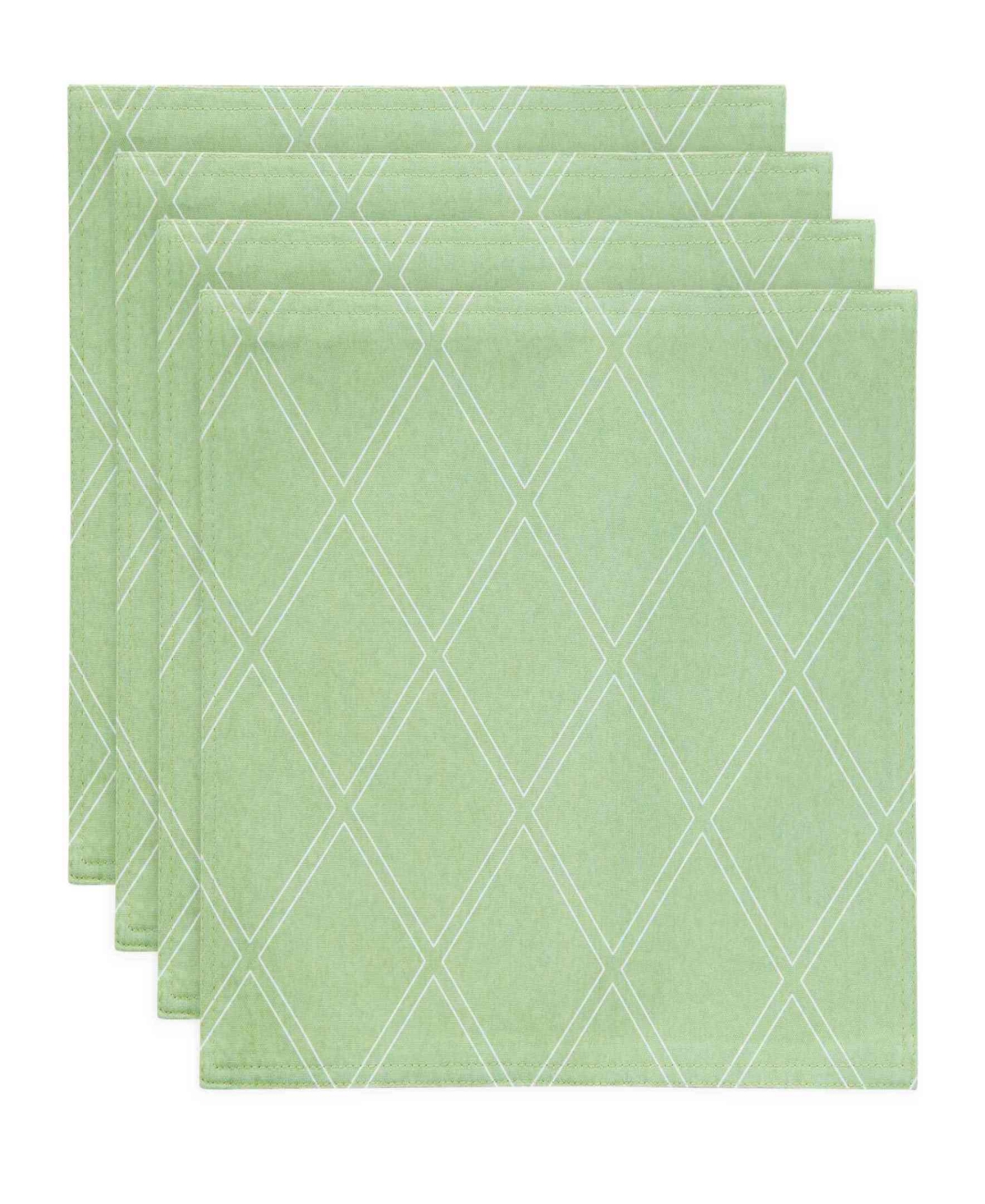 Avanti Harbor Trellis Water-resistant Indoor And Outdoor Placemats, Set Of 4, 13" X 19" In Seafoam