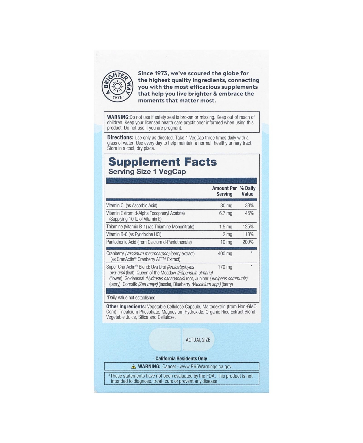 Solaray Super CranActin with Herbal Support Blend 400 mg