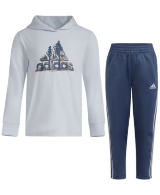 Little & Toddler Boys Graphic Hooded T-Shirt & Pants, 2 Piece Set