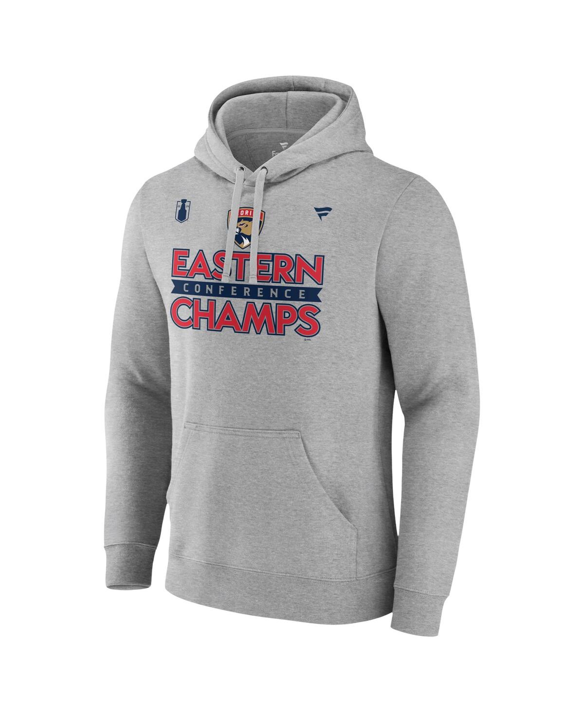 Fanatics Men'sFlorida Panthers 2024 Eastern Conference Champions Locker Room Pullover Hoodie - Steel