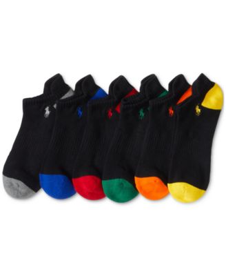 Men's Men's 6-Pk. Performance Colored Heel Toe Low Cut Socks