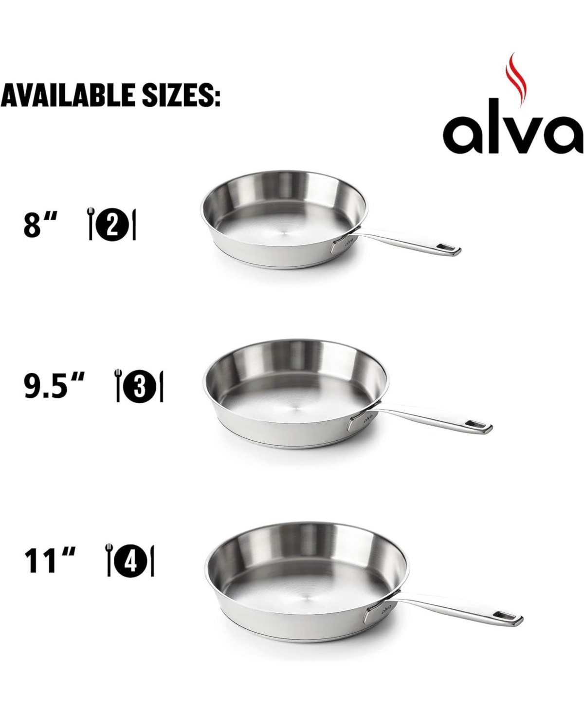 Alva Maestro Stainless Steel Frying Pan Skillet 9.5