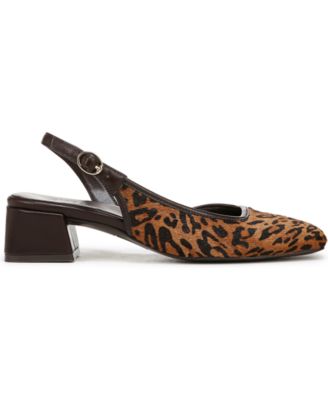 Jayla Mid-Heel Square Toe Slingback Pumps