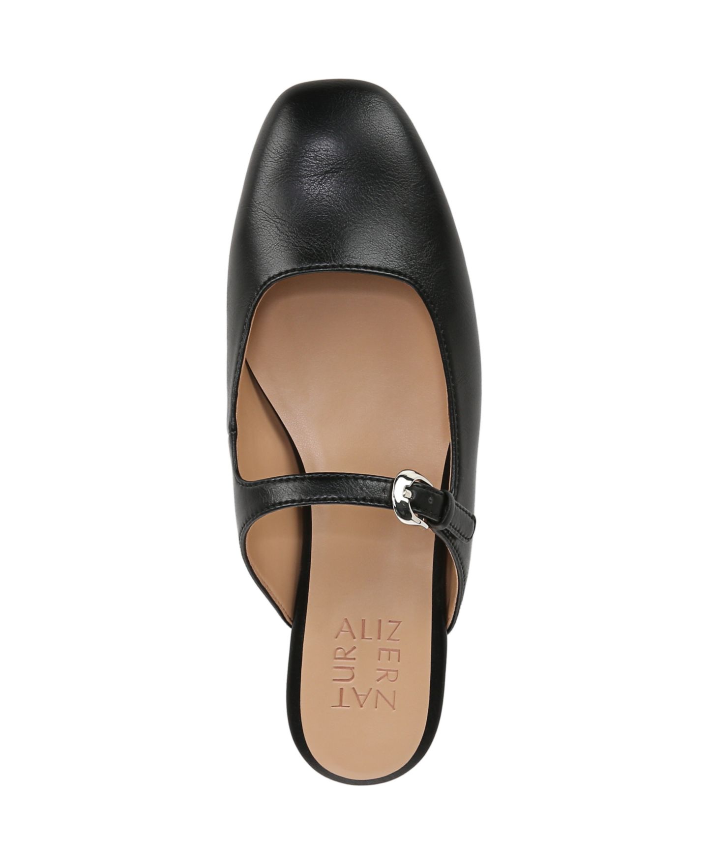 Женские сабо Naturalizer Apple Square Toe Mary Jane Mules, цвет: Чёрная искусственная кожа — фото 4