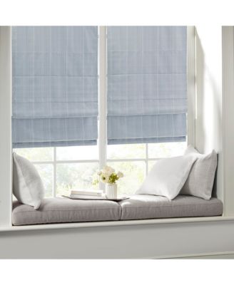 Basketweave Room Darkening Cordless Roman Shade, Single Panel for Bedroom, Thermal Insulated Window Blind Treatment for Living Room, Width 29 length 64 inches, Blue Window Panel