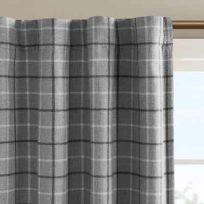 Anaheim Plaid Curtain 1 Panel for bedroom, Rob Pocket/Back Tab fit up to 1.25 inches rod Single Curtain Panel for Living Room, Width 50 length 95 inches, Fleece Lining Green 1 Window Panel