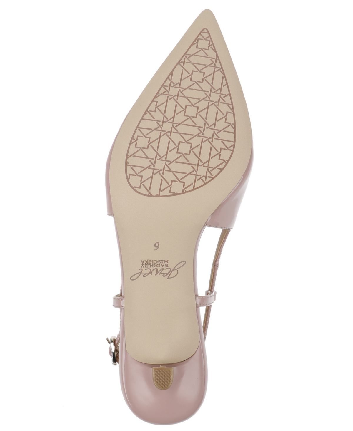 Jewel Badgley Mischka Krystia Slingback Pointed Toe Kitten Heel Pump In Champagne Satin