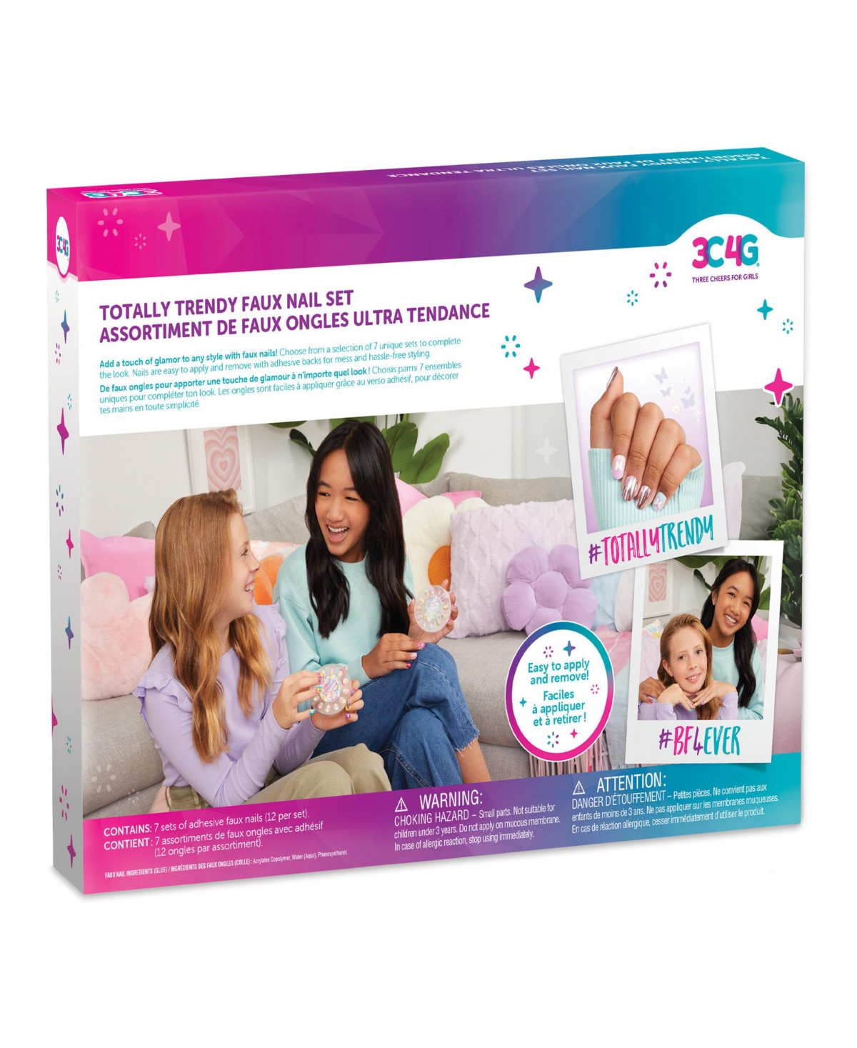 Make It Real 3c4g Totally Trendy Faux Nail Set In Multi