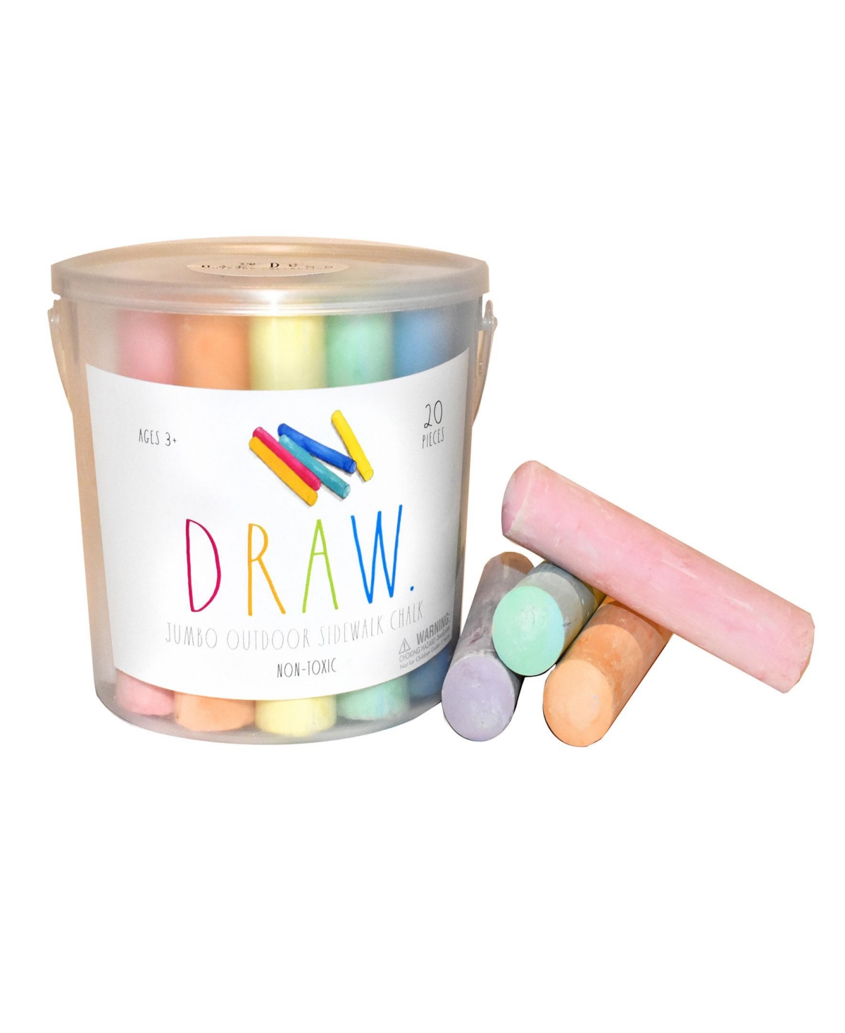 Coconut Outdoor Rae Dunn Draw. Doodle. Jumbo Sidewalk Chalk 2 Pack In Multi