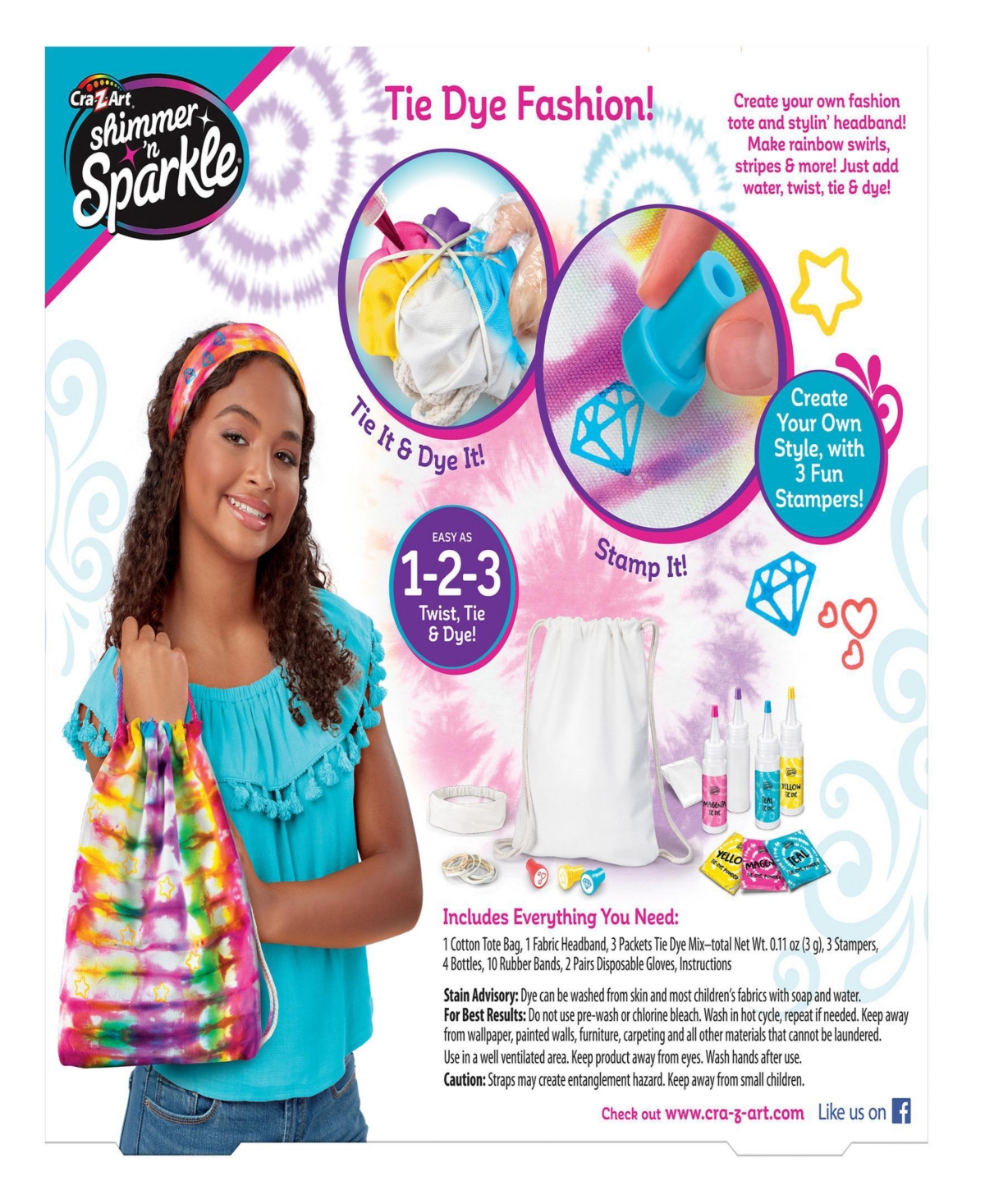 Cra-z-art Shimmer N' Sparkle Tie Dye Fashion Tote In Multi