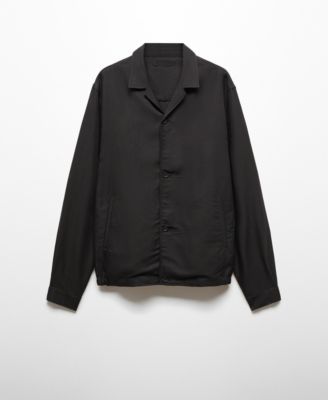 Men's Slim-Fit Linen-Blend Overshirt