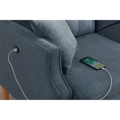 Modern 2-Seat Loveseat with USB Charging