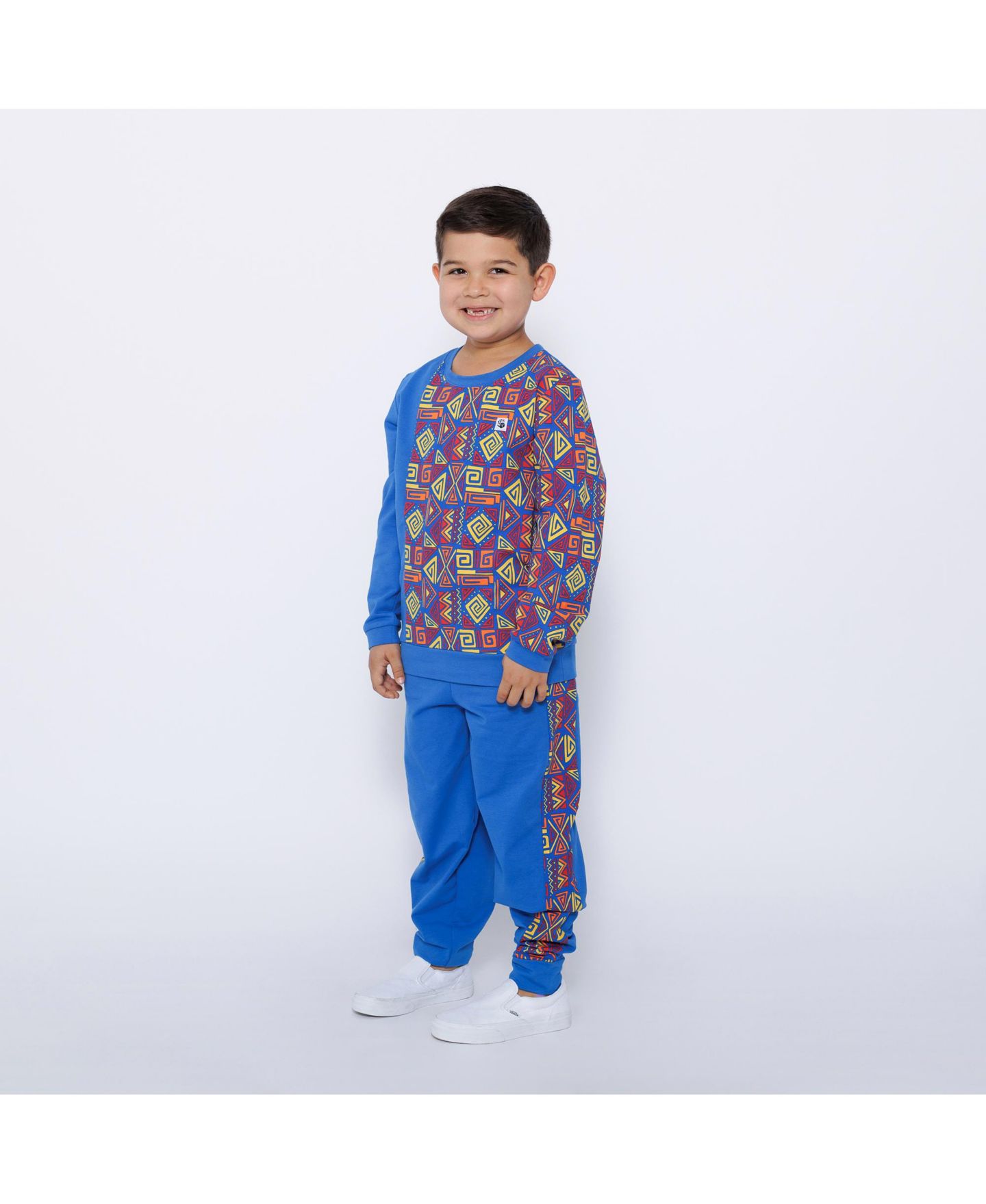 Детский комплект Mixed Up Clothing: свитшот и джоггеры для мальчиков, Blue Multicolor, цвет: Синий разноцветный — фото 1