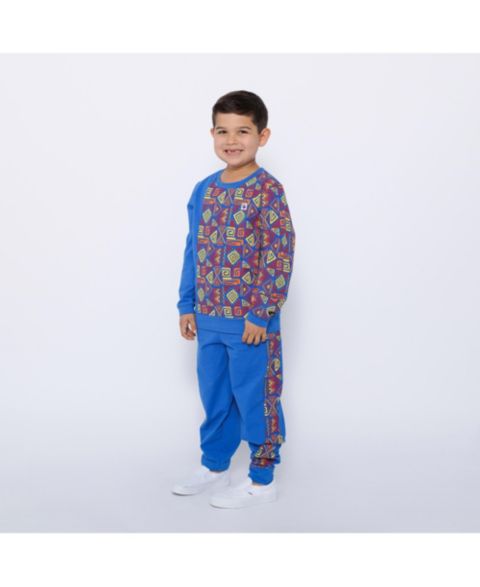 Детский комплект Mixed Up Clothing: свитшот и джоггеры для мальчиков, Blue Multicolor, цвет: Синий разноцветный