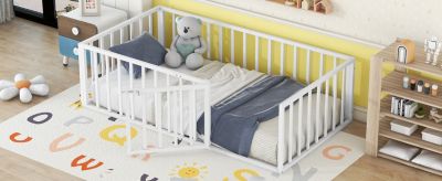 Twin Metal Fence Door Floor Bed