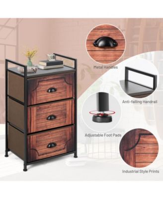 Industrial 3-Layers Fabric Dresser with Fabric Drawers and Steel Frame