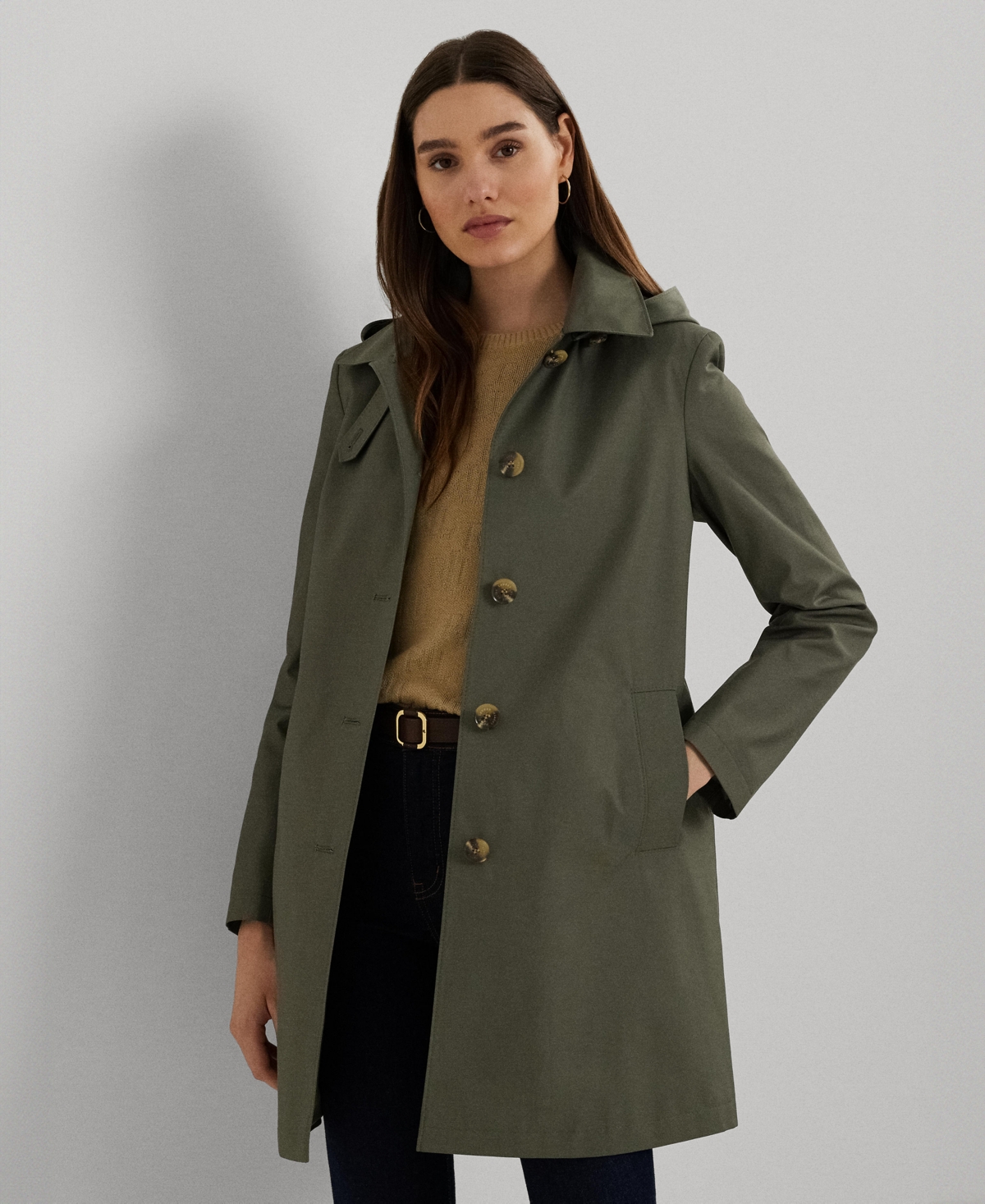 Ralph lauren hooded a line coat best sale