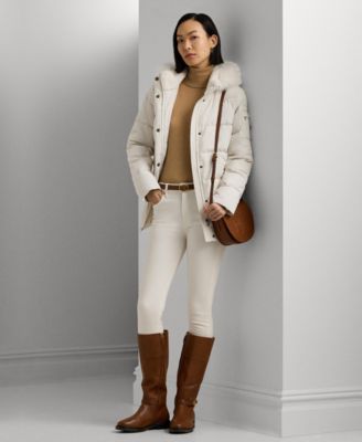【Lauren Ralph Lauren】Faux-Fur Hooded パファー コート Lauren Ralph Lauren Women's Faux-Fur Hooded Puffer Coat - Macy's