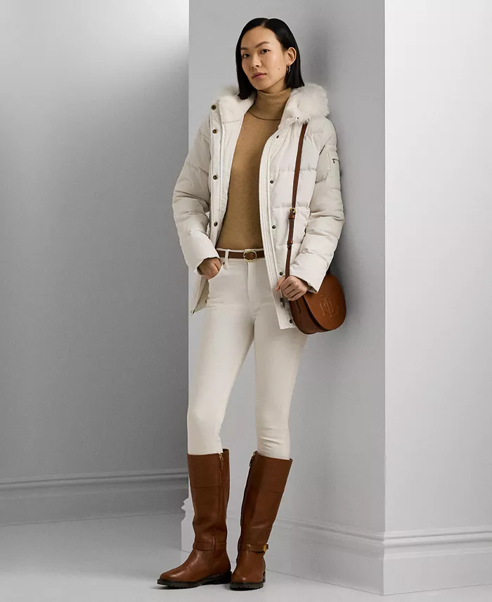 Women's Faux-Fur Hooded Puffer Coat - thumbnail 6