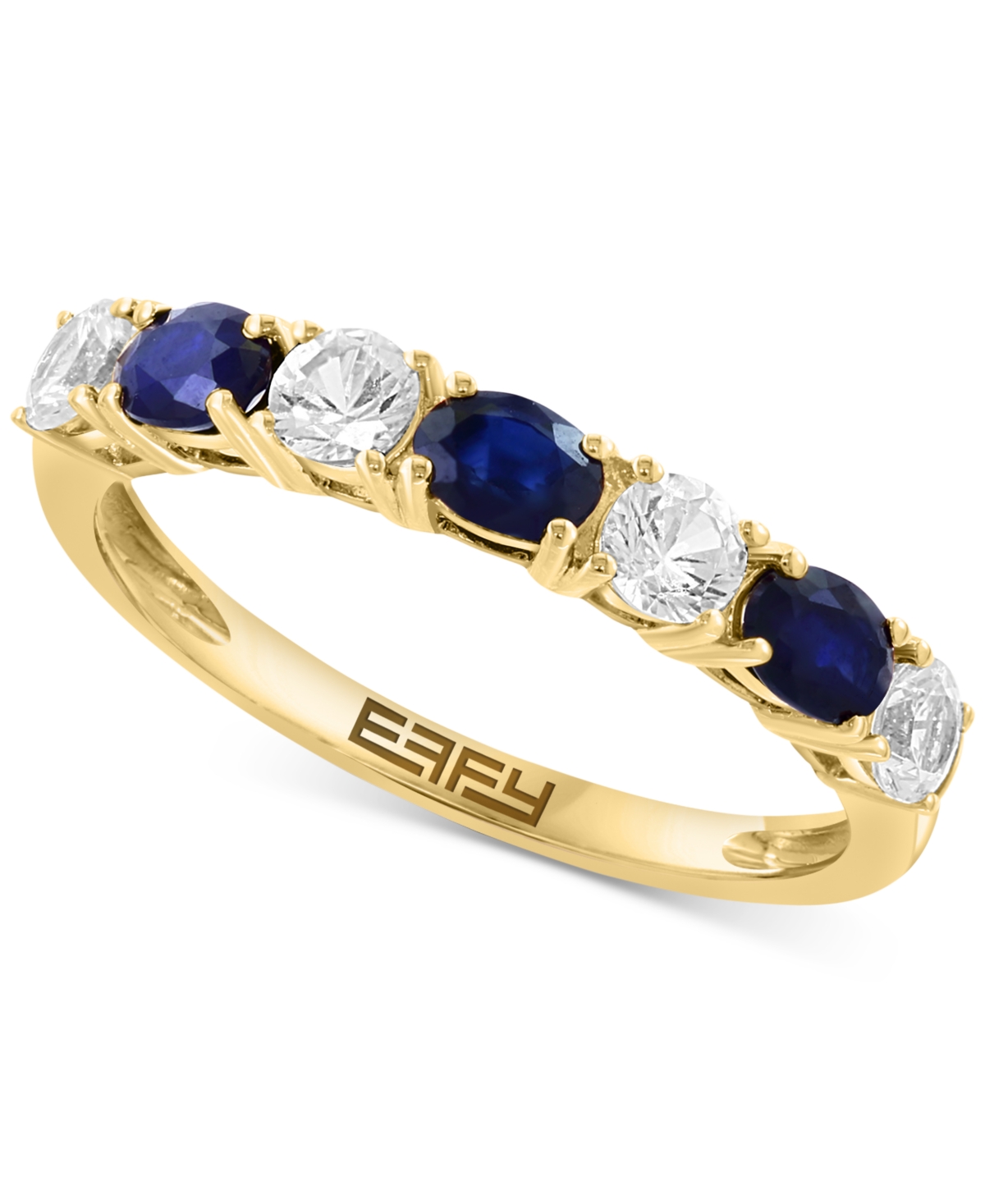 EFFY COLLECTION EFFY BLUE & WHITE SAPPHIRE (1-1/10 CT. T.W.) BAND IN 14K WHITE GOLD. (ALSO AVAILABLE IN EMERALD AND  