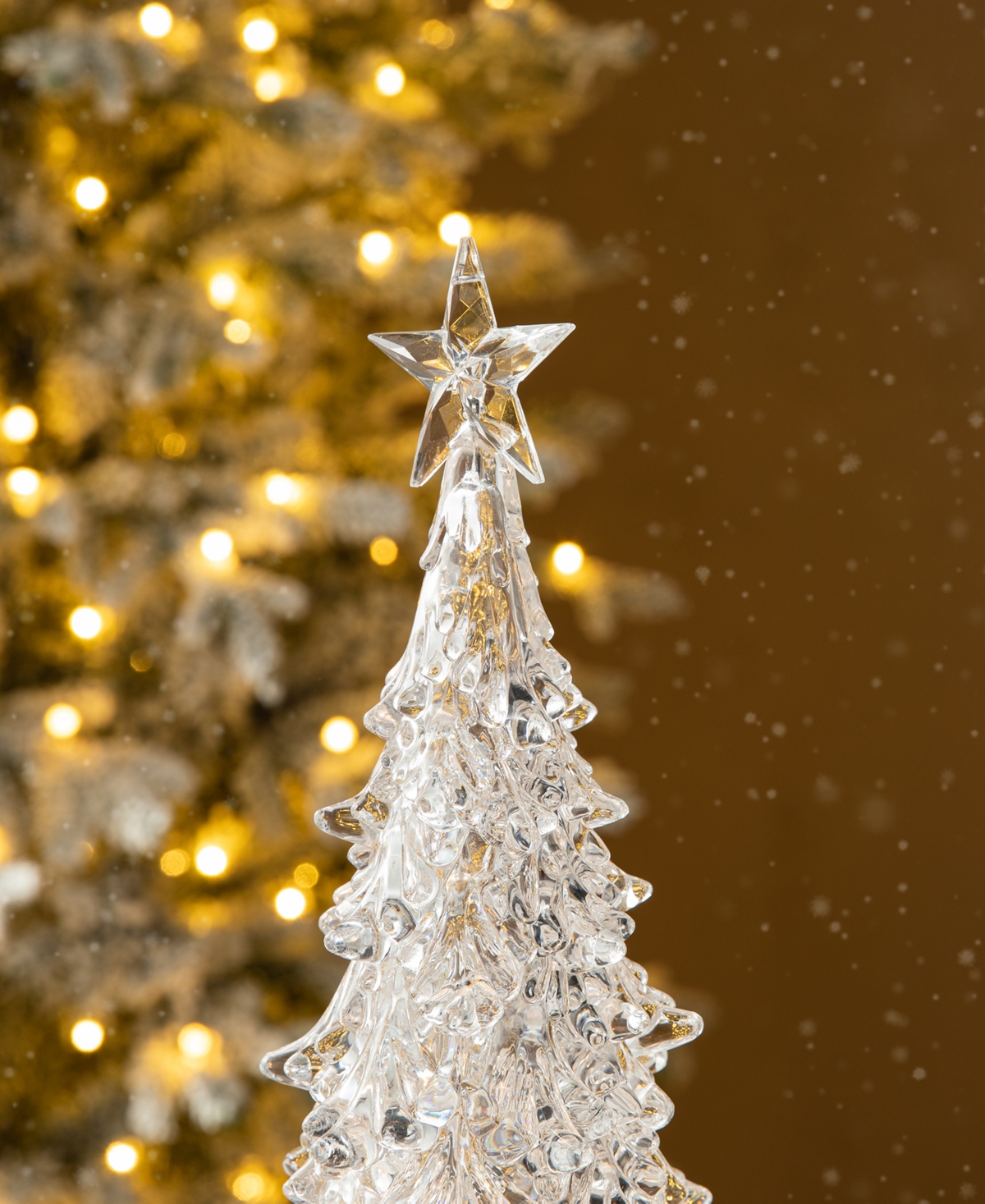 Glitzhome 18.5"h Christmas Lighted Acrylic Rotating Table Tree In Multi