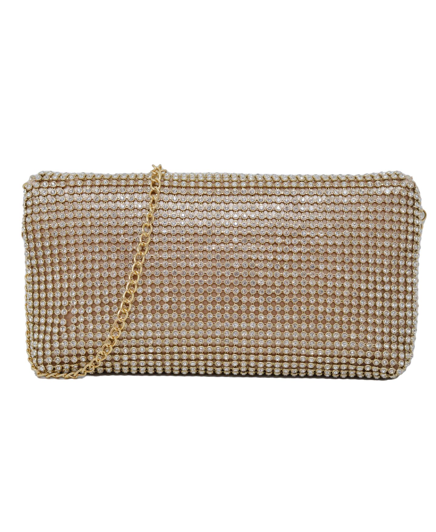 Женский клатч Bebe Zaza Flap Clutch, цвет: Золотой / Белый — фото 3