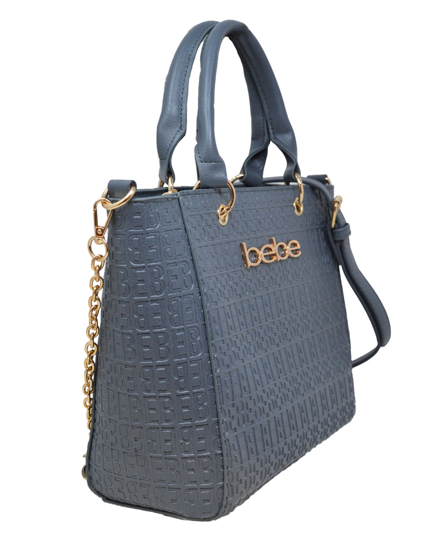 Женская сумка Bebe Celia Embossed Logo Satchel, цвет: Серый — фото 2