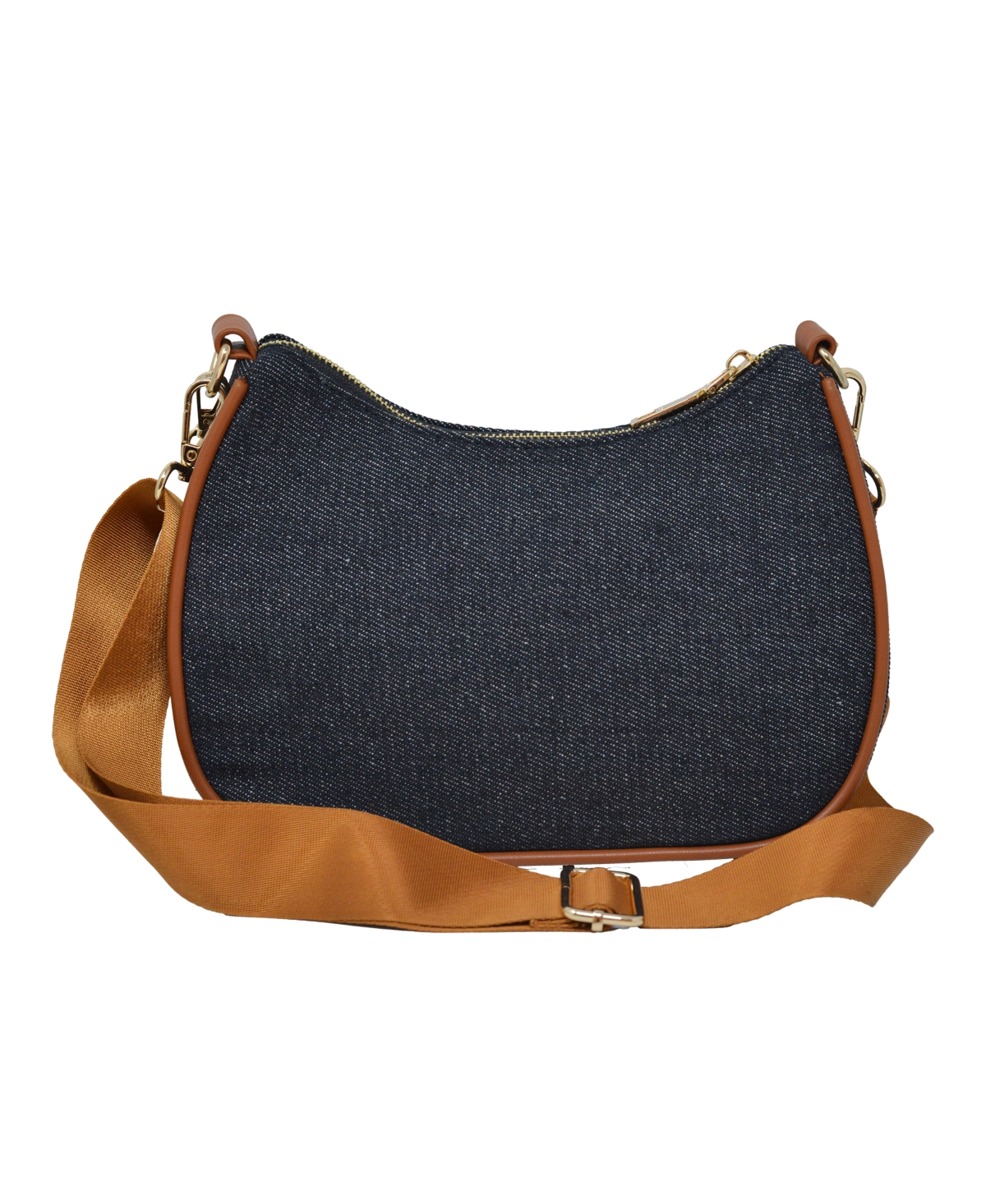 Bebe Rian Denim Crossbody With Coin Purse In Dark Denim