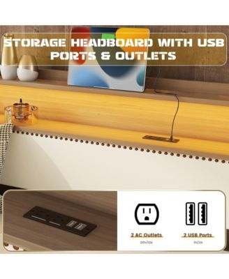 Twin Daybed with Trundle and LED Lights