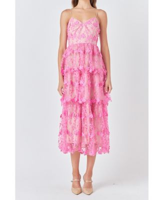 Women's Crochet Layered Midi Dress