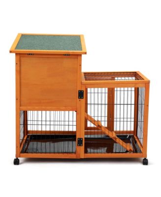 Streamdale Detachable Rabbit Hutch with Tray and Casters